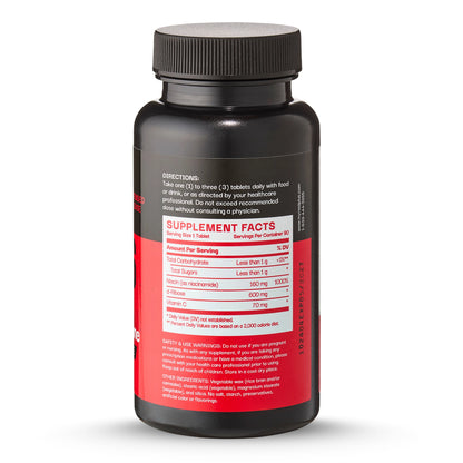 Supplement bottle with label showing supplement facts 