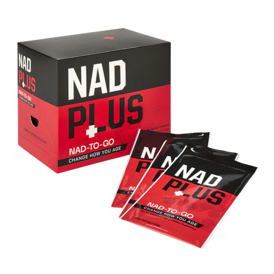 NAD Plus packaging with red and black design on a white background