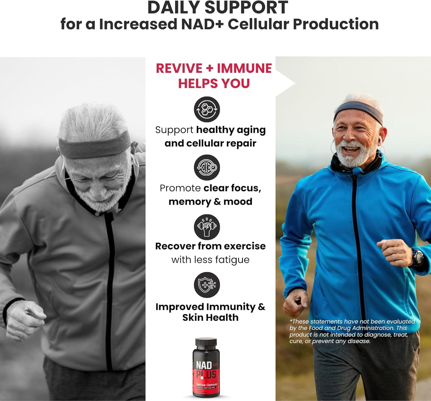 Revive + Immune | NAD+ Supplement with Vitamin C for Men & Women