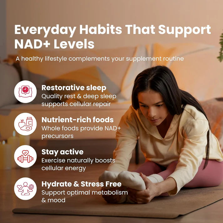 NAD Plus NAD-TO-GO incorporated into a healthy daily wellness routine